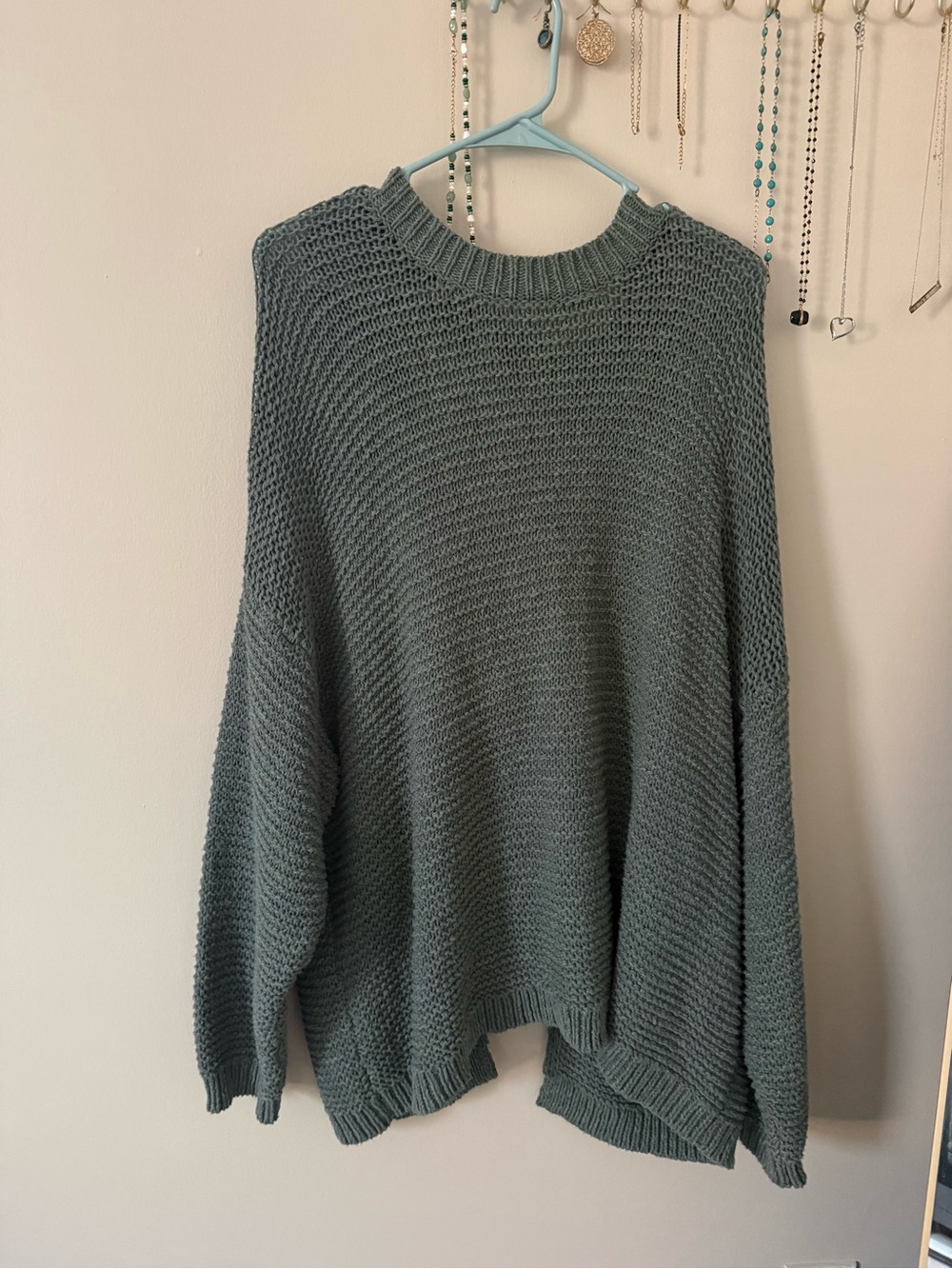 aerie Oversized Crewneck Sweater - Sage Green